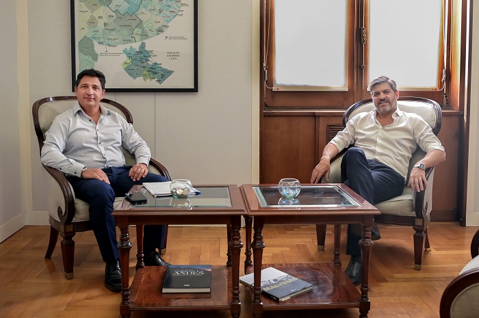 El flamante Ministro Marinucci junto al titular de Gobierno, Carlos Bianco.