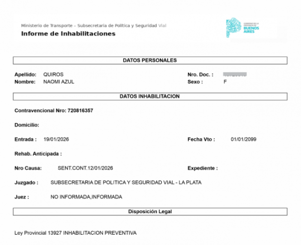 La Subsecretaría de Políticas de Seguridad Vial sancionó a los conductores.