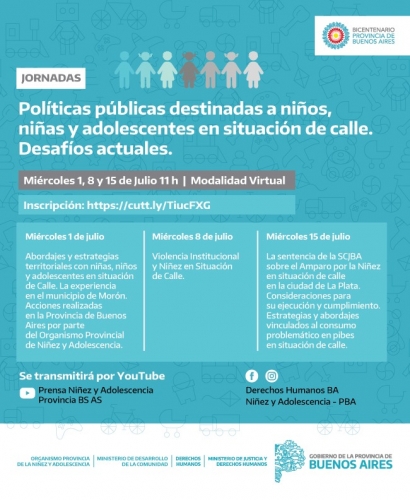 Comienzan las Jornadas "Políticas públicas destinadas a niñxs y adolescentes en situación de calle"
