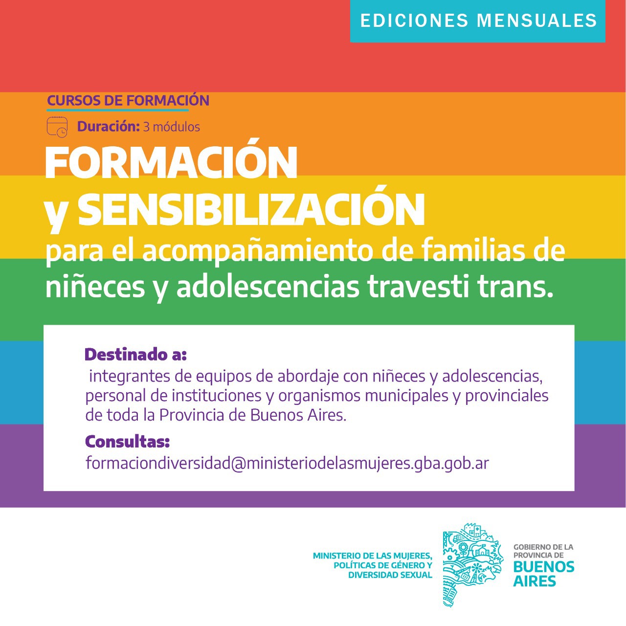Formación y sensibilización para el acompañamiento de familias de niñeces y adolescencias travesti trans