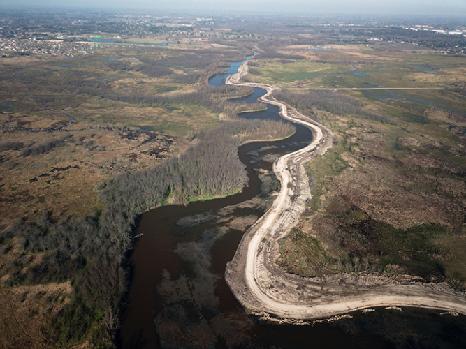 Vista aérea del Río Luján