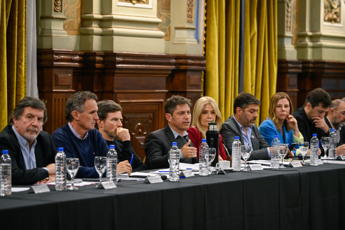 Kicillof durante el encuentro en Casa de Gobierno.