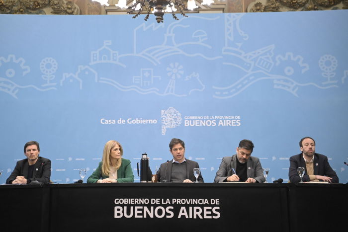 Kicillof junto a Magario, Bianco, Costa y López.