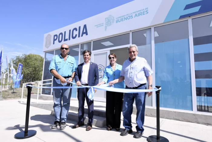 Axel Kicillof junto a Sergio Berni, Blanca Cantero y Carlos Acuña.