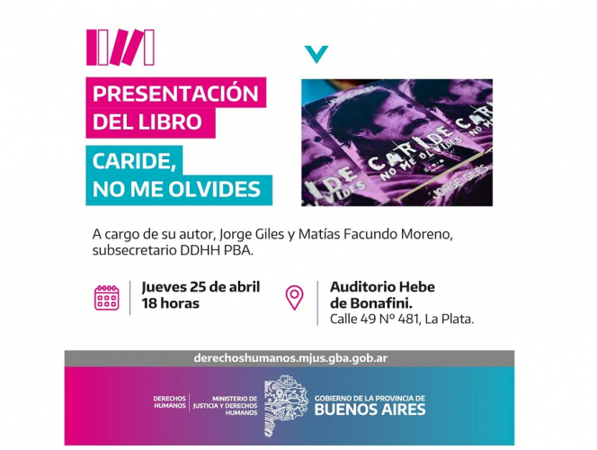 Presentación del libro “Caride, no me olvides”