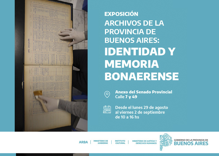 Identidad y Memoria bonaerense: se expondrán archivos históricos de la Provincia