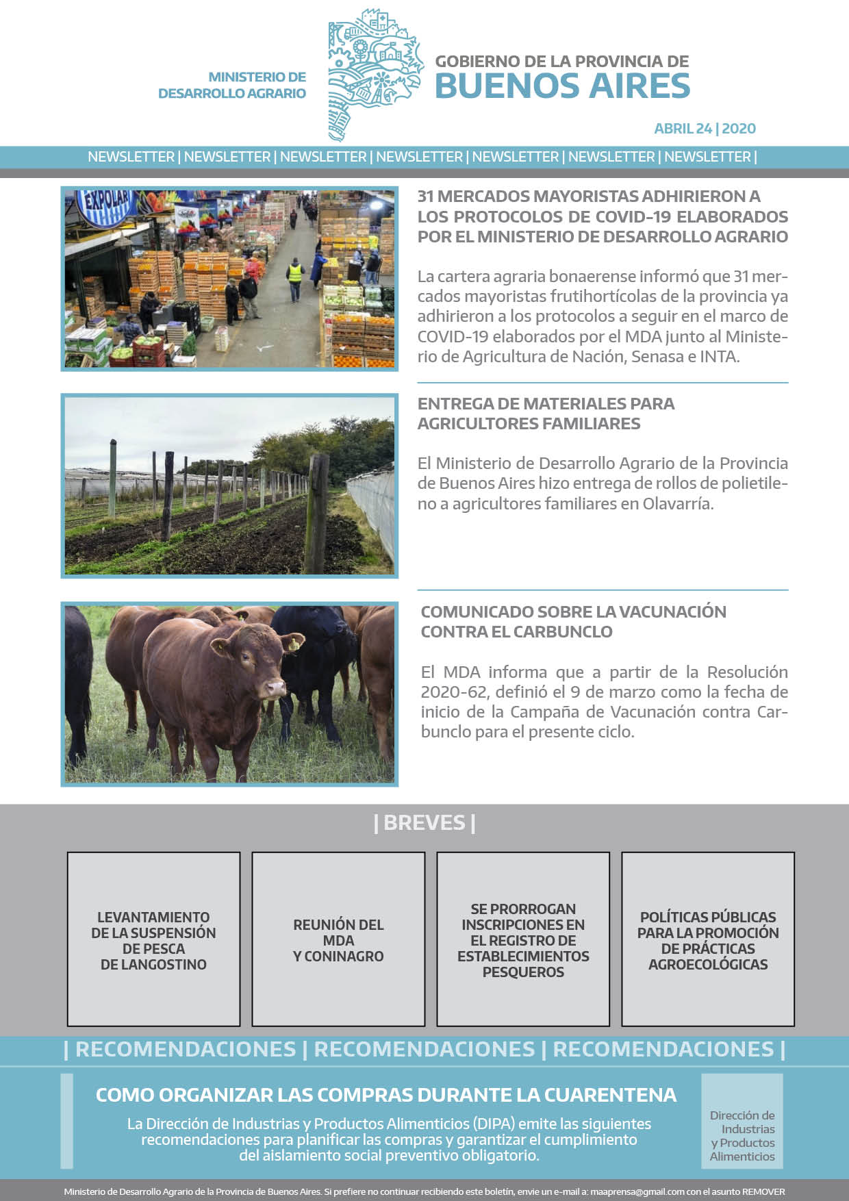 Newsletter 24/04/2020