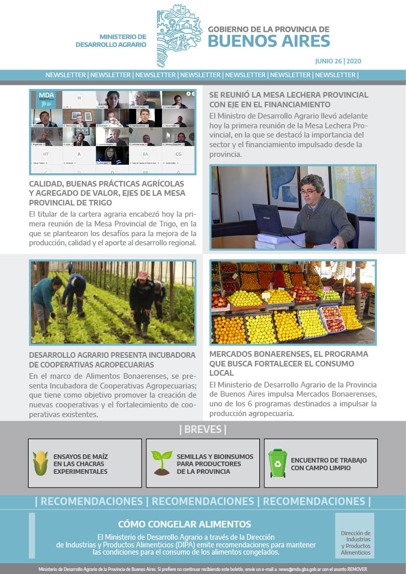 Newsletter 26/06/2020
