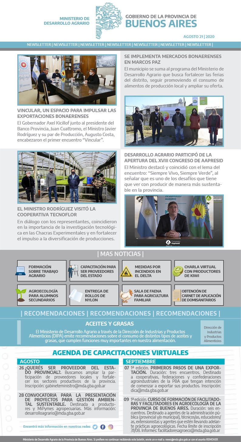 Newsletter 21/08/2020
