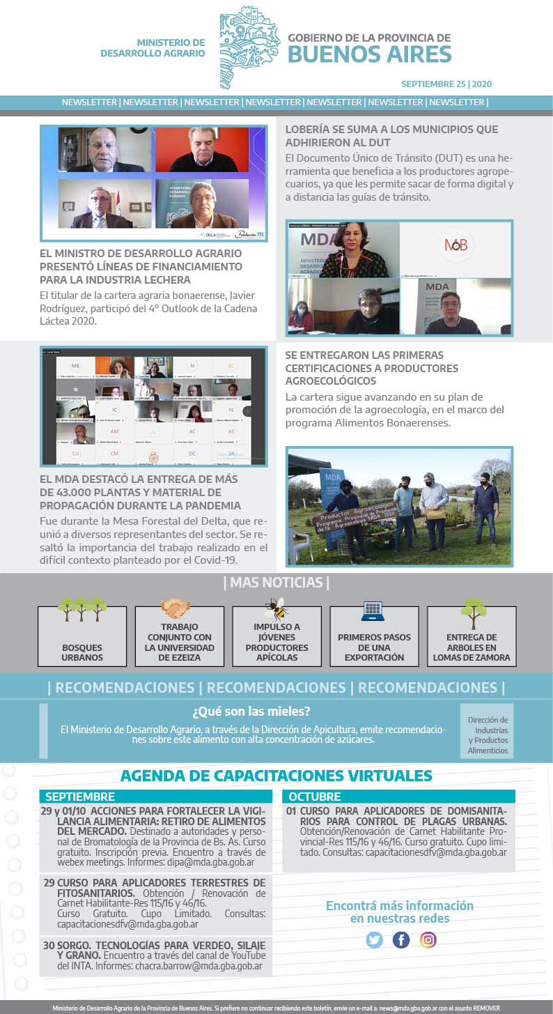 Newsletter MDA 25/09/2020