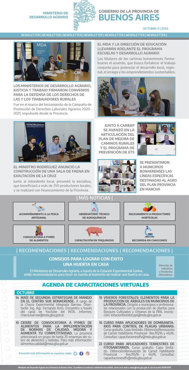 Newsletter MDA 09/10/2020