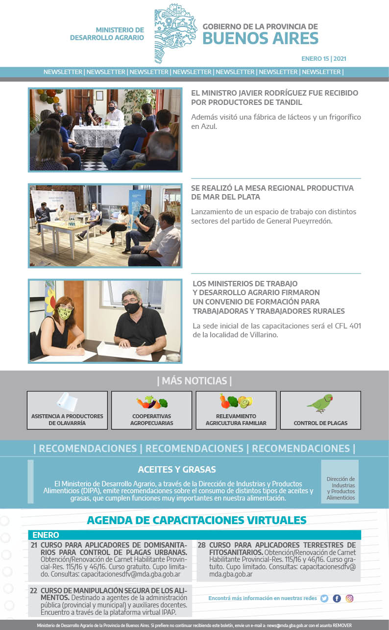 Newsletter MDA 15/01/2021