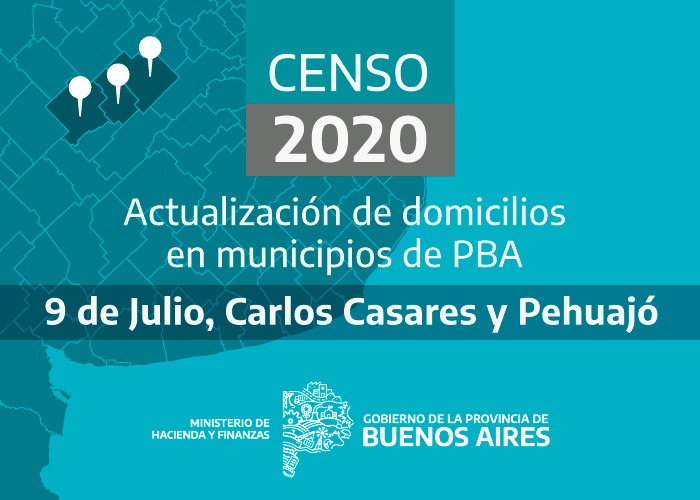 La Provincia actualizará 60 mil domicilios en los municipios de 9 de Julio, Carlos Casares y Pehuajó para el Censo 2020