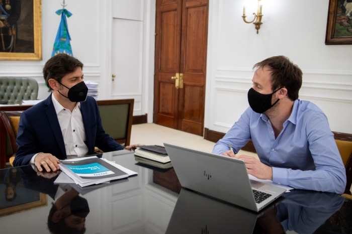 Kicillof y Pablo López se reunieron para repasar los ejes del proyecto de Ley de Presupuesto e Impositiva 2021