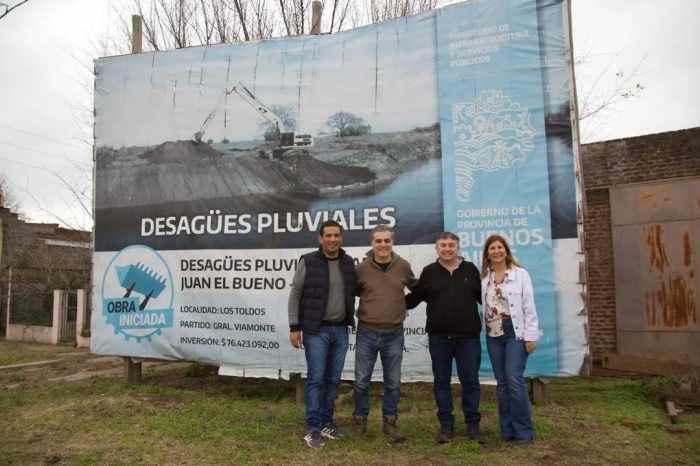 Recorrida por obra de desagües pluviales de Los Toldos