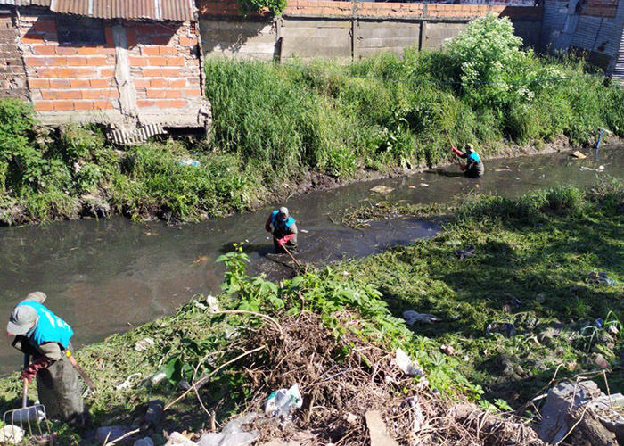 Operativo de limpieza de arroyos en Quilmes