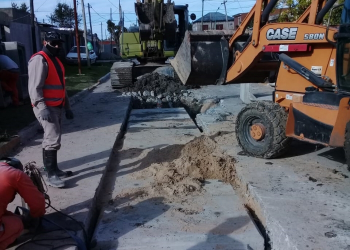 Reinician obra de desagües pluviales en Ensenada