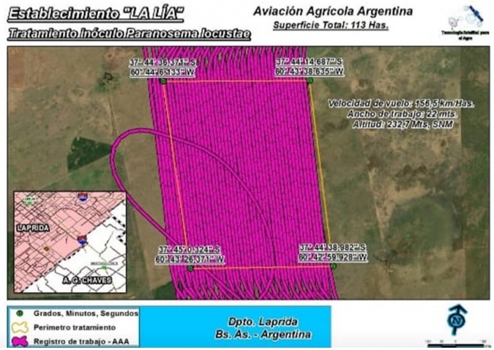 Primera aplicación de controlador del controlador biológico de la tucura