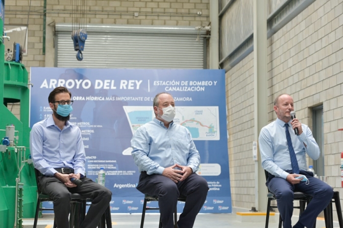 Simone participó de la inauguración de la estación de bombeo del Arroyo del Rey