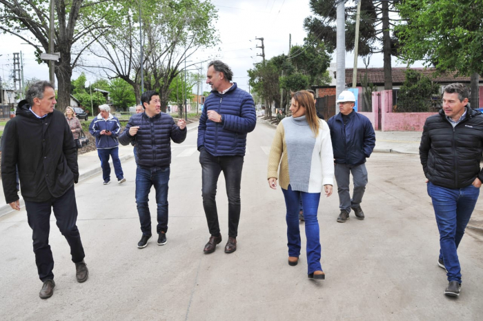 Nardini y Katopodis habilitaron obras de pavimento en Pablo Nogués