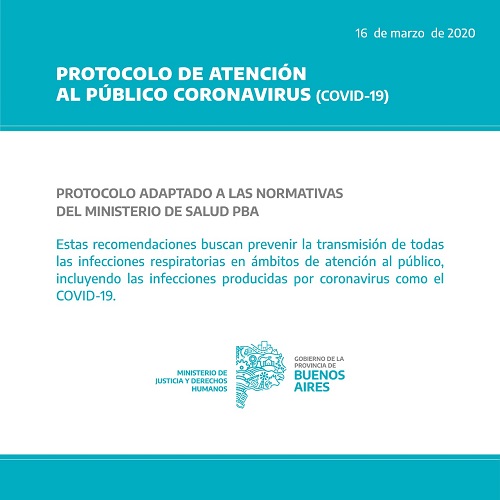 Protocolo de atención al público Coronavirus (COVID-19)