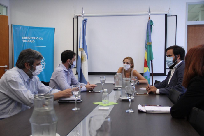 Ruiz Malec recibió a la conducción en la sede de la cartera laboral.