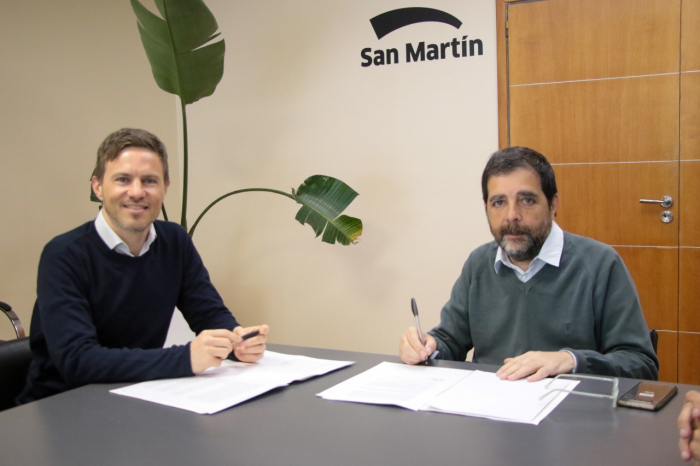 Augusto Costa y el intendente de San Martín, Fernando Moreira