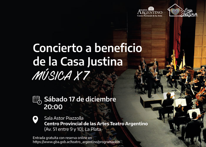 Concierto a beneficio de la Casa Justina en La Plata