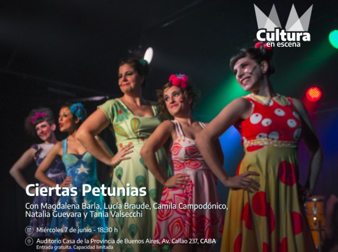 Nueva función de “Cultura en Escena” con la obra musical “Ciertas Petunias” 