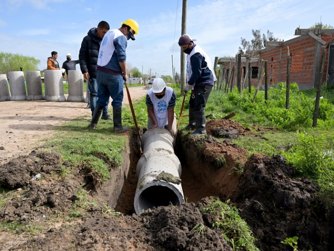 Colocación de caños pluviales