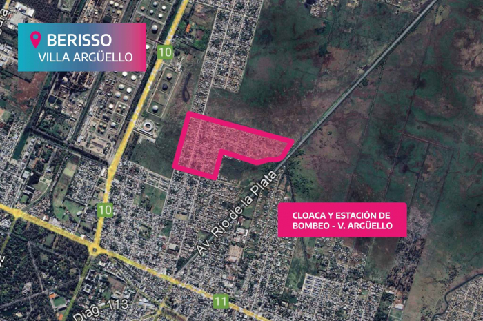 Berisso: se licitó la construcción de la red cloacal para Villa Argüello