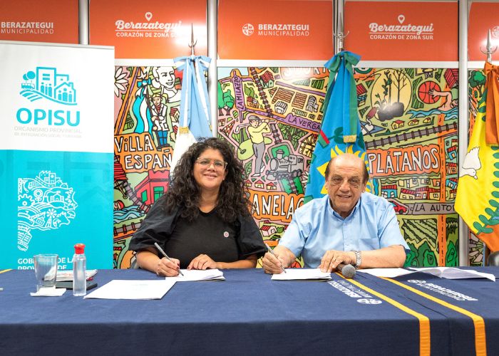 Firma de convenios para obras y programas en barrios populares de Berazategui