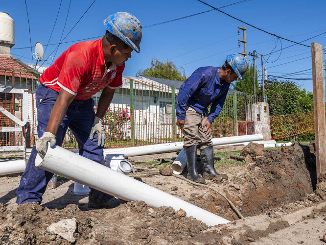 Se completa la red cloacal del barrio 1° de Mayo