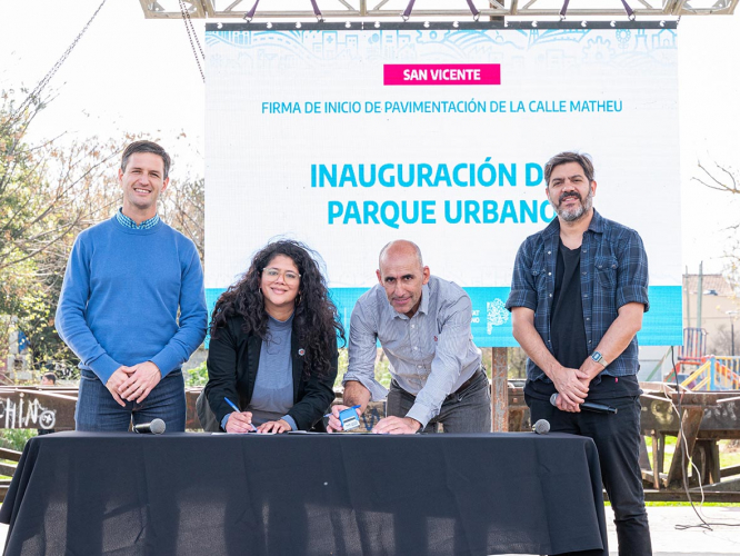 Barrios, Bianco y Mantegazza inauguraron el nuevo Parque Urbano