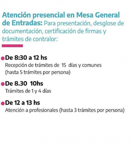 Desde el jueves 18 de julio, se reanudará con el horario habitual de atención al público en la Sede Central de La Plata