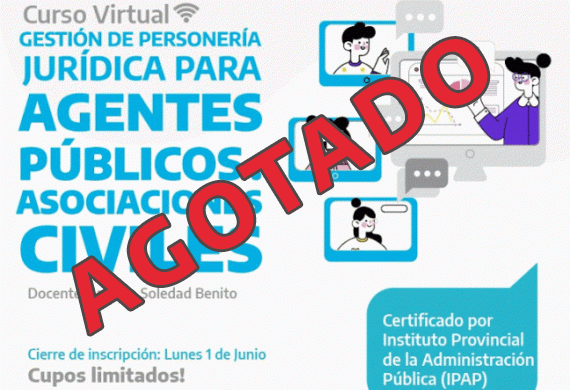 Vacantes agotadas en  el Curso de Gestión de Personería Jurídica para Agentes Públicos