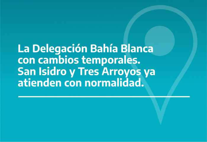 LA DELEGACIÓN  BAHÍA BLANCA CON CAMBIOS TEMPORALES.