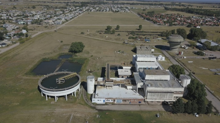 Vista aérea de la Planta Patagonia, en Bahía Blanca