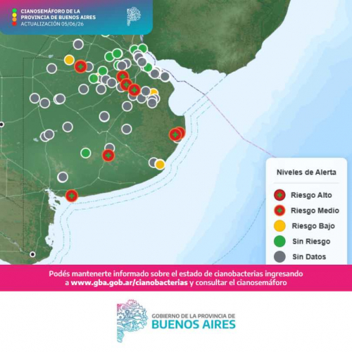 7 municipios con alerta naranja por cianobacterias