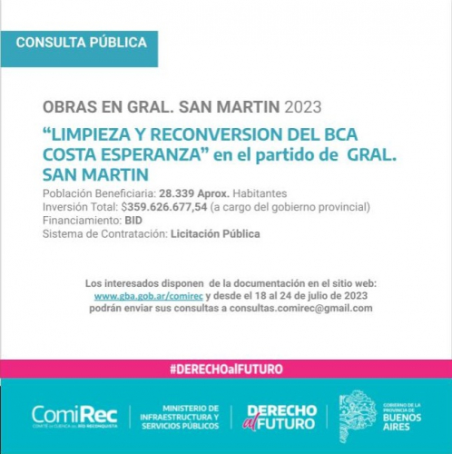 Llamado a Consulta Pública por saneamiento de basural en San Martín