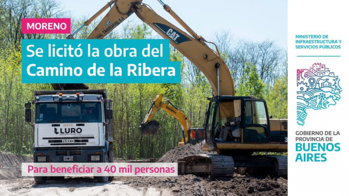 Provincia licitó la obra del Camino de la Ribera para Moreno