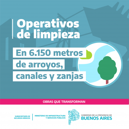 Operativos de limpieza en 6.150 metros de arroyos, canales y zanjas