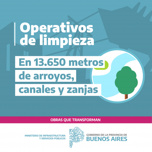 Operativos de limpieza en 13.650 metros de arroyos, canales y zanjas