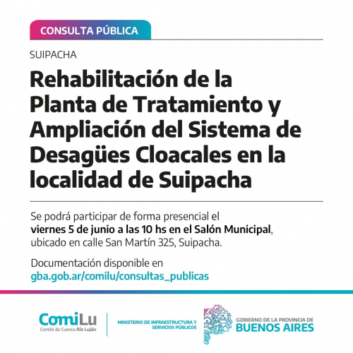Consulta Pública para obras en Suipacha Consulta Pública para obras en Suipacha