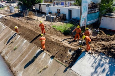 Avanza la obra de contención en el Canal José Ingenieros, en San Martín