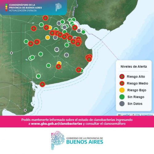 20 municipios con bandera sanitaria por cianobacterias