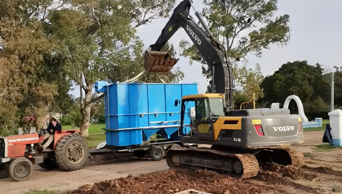 Avanza la obra de agua en la Isla Martín García