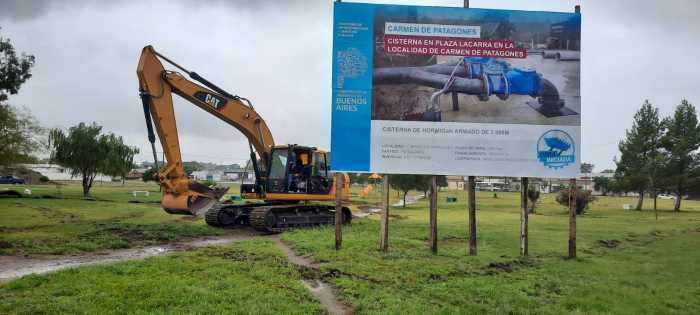 Carmen de Patagones: Comenzó la construcción de una nueva cisterna de agua