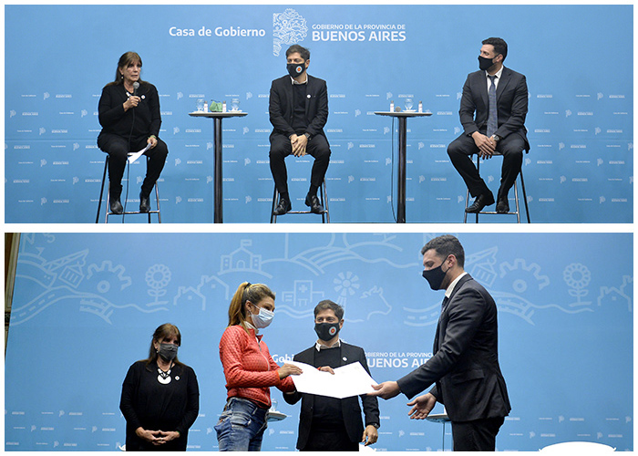 Teresa García junto al Gobernador y Zalabardo durante el acto