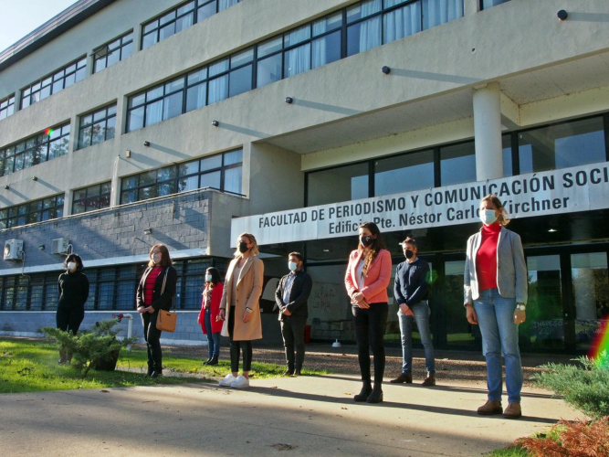 La subsecretaria Calmels ayer en la Facultad de Periodismo.